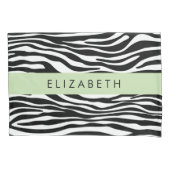 Zebraprint, strepen, zwart-wit, Jouw naam Kussensloop (Voorkant)