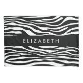 Zebraprint, strepen, zwart-wit, Jouw naam Kussensloop (Voorkant)