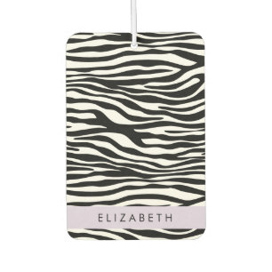 Zebraprint, strepen, zwart-wit, Jouw naam Luchtverfrisser