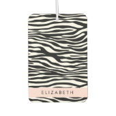 Zebraprint, strepen, zwart-wit, Jouw naam Luchtverfrisser (Voorkant)