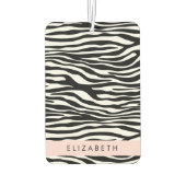 Zebraprint, strepen, zwart-wit, Jouw naam Luchtverfrisser (Achterkant)