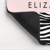 Zebraprint, strepen, zwart-wit, Jouw naam Muismat (Hoek)