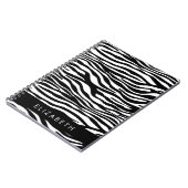 Zebraprint, strepen, zwart-wit, Jouw naam Notitieboek (Linkerzijde)