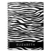 Zebraprint, strepen, zwart-wit, Jouw naam Notitieboek (Voorkant)