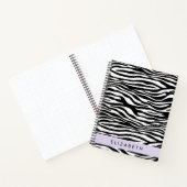 Zebraprint, strepen, zwart-wit, Jouw naam Notitieboek (Binnen)