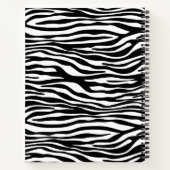 Zebraprint, strepen, zwart-wit, Jouw naam Notitieboek (Achterkant)