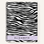Zebraprint, strepen, zwart-wit, Jouw naam Notitieboek (Voorkant)