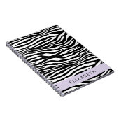 Zebraprint, strepen, zwart-wit, Jouw naam Notitieboek (Rechterzijde)