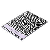 Zebraprint, strepen, zwart-wit, Jouw naam Notitieboek (Linkerzijde)