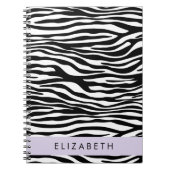 Zebraprint, strepen, zwart-wit, Jouw naam Notitieboek (Voorkant)