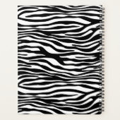 Zebraprint, strepen, zwart-wit, Jouw naam Planner (Achterkant)