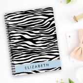 Zebraprint, strepen, zwart-wit, Jouw naam Planner