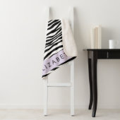 Zebraprint, strepen, zwart-wit, Jouw naam Sherpa Deken (In situ)