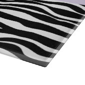 Zebraprint, strepen, zwart-wit, Jouw naam Snijplank (Hoek)