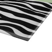 Zebraprint, strepen, zwart-wit, Jouw naam Snijplank (Hoek)