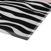 Zebraprint, strepen, zwart-wit, Jouw naam Snijplank (Hoek)