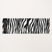 Zebraprint, strepen, zwart-wit, Jouw naam Yogamat (Achterkant (horizontaal))