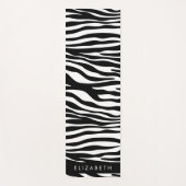 Zebraprint, strepen, zwart-wit, Jouw naam Yogamat (Voorkant)