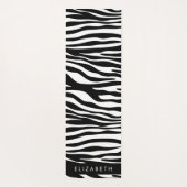 Zebraprint, strepen, zwart-wit, Jouw naam Yogamat (Achterkant)