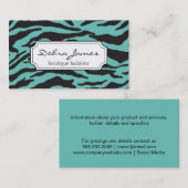 Zebraprint | Teal Visitekaartje (Voorkant / Achterkant)