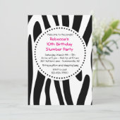Zebraprint Uitnodiging (Staand voorkant)