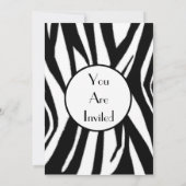Zebraprint Uitnodiging Feest (Achterkant)