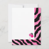 Zebraprint verjaardagsuitnodiging kaart (Achterkant)