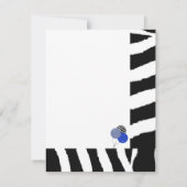 Zebraprint verjaardagsuitnodiging kaart (Achterkant)