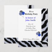 Zebraprint verjaardagsuitnodiging kaart (Voorkant / Achterkant)