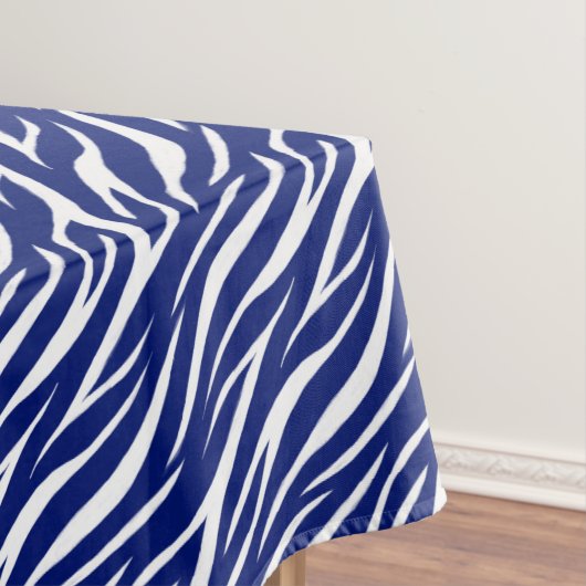 Zebraprint Wit Marineblauw Cute Modern Patroon Tafelkleed (Voorbeeld)