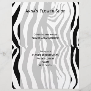 Zebraprint, zebra strepen, zwart en wit, roze flyer