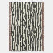 Zebraprint Zwart Beige Distress  Dier Deken (Voorkant Verticaal)