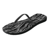 Zebraprint zwart en grijs zilver teenslippers (Schuin)