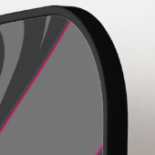 Zebraprint Zwart, Grijs, Heet Roze Persoonlijk Pickleball Paddle (Links Detail)