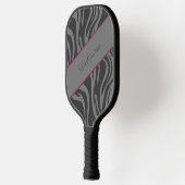 Zebraprint Zwart, Grijs, Heet Roze Persoonlijk Pickleball Paddle (Links)