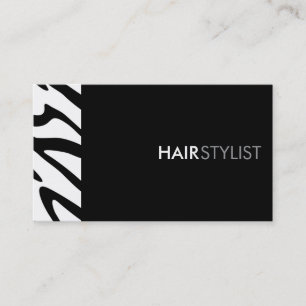 Zebraprint zwart modern styliste visitekaartje