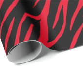 Zebraprint zwart rood leuk modern kerstpatroon cadeaupapier (Rol Hoek)