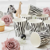 Zebraprint zwart-wit feestje papieren bekers