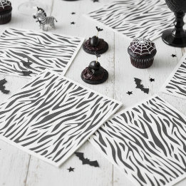 Zebraprint zwart-witfeest servet