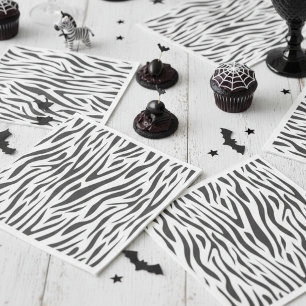 Zebraprint zwart-witfeest servet