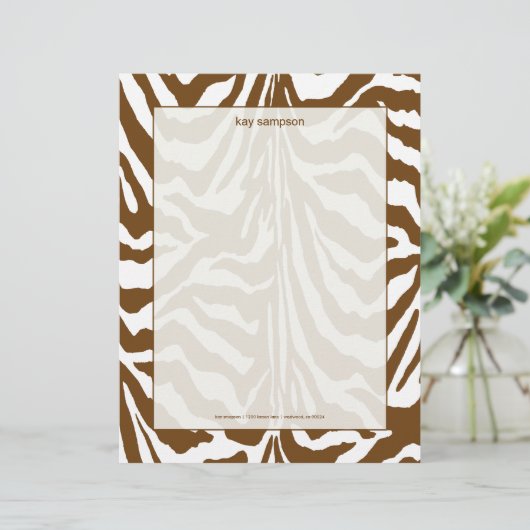 Zebrareproductie, chocolade custom briefhoofd (Staand voorkant)