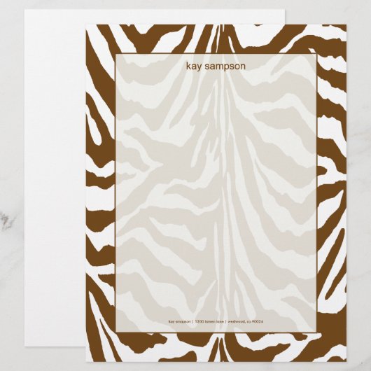 Zebrareproductie, chocolade custom briefhoofd (Voorkant / Achterkant)