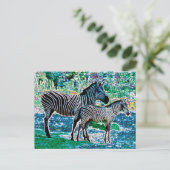 zebras 01 briefkaart (Staand voorkant)