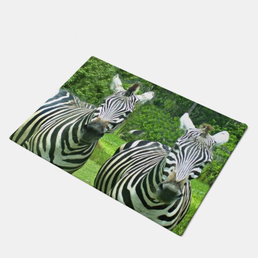 Zebra's bij Meadow Edge Deurmat (Schuin)