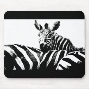 Zebras Black and White Pop Art Sjabloon aanpassen Muismat