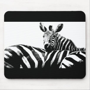  Zebras Black White Pop Art Sjabloon Muismat