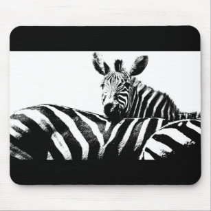  Zebras Black White Pop Art Sjabloon Muismat