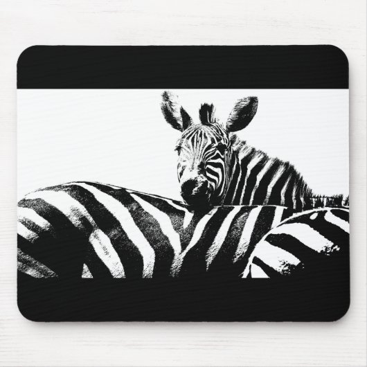  Zebras Black White Pop Art Sjabloon Muismat (Voorkant)