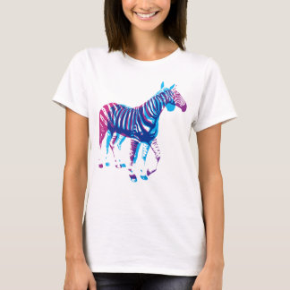 Zebras - blauw en Paars T-shirt