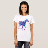 Zebras - blauw en Paars T-shirt (Voorkant volledig)